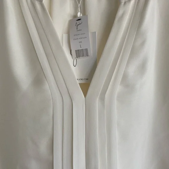 Joie Silk Blouse ‘Marru’ in Porcelain, size large BNWT - Picture 3 of 6